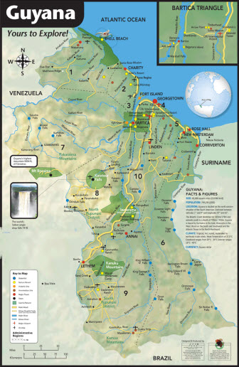 guyana tourist map